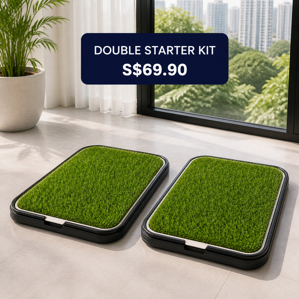 PETOVA Real Grass Dog Toilet Fresh-Cut Carpet Grass|For Dog Cat Rabbit Pee Poo